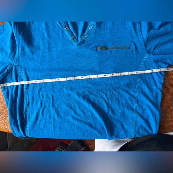 Men's Blue Henley Shirt, International concepts, size L - Picture 3 of 6